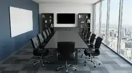 Conference Table with Storage and Chairs Set - HL