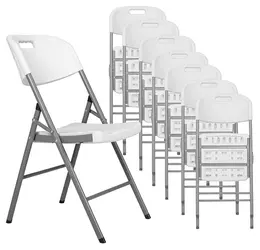 Plastic Folding Chairs - 8 Pack - Trestle