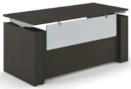 Standing Desk with Acrylic Modesty Panel - Elevare