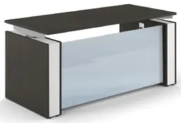 Sit Stand Desk with Glass Modesty Panel - Elevare