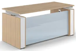 Sit Stand Desk with Glass Modesty Panel - Elevare