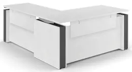 L Shape Standing Desk with Modesty Panels - Elevare