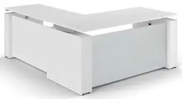 Standing L Desk with Glass Modesty Panel - Elevare