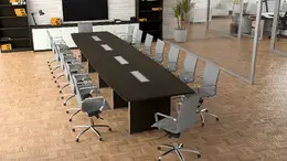 Boat Shaped Conference Table and Chairs Set - Potenza