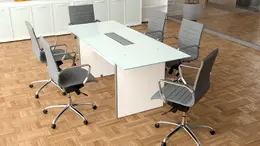 Small Glass Top Conference Table - Potenza