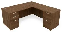 L Shaped Desk with Drawers - HL