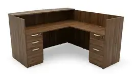 L Shaped Reception Desk with Drawers - HL