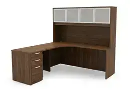 L Shaped Desk with Hutch - HL