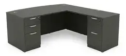 Bow Front L Shaped Desk with Drawers - HL