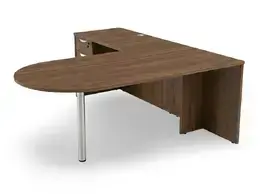 L-Shaped Peninsula Desk with Drawers - HL