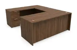 U Shaped Desk with Drawers - HL