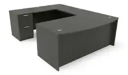 Bow Front U Shape Desk with Drawers - HL
