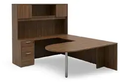 U Shaped Peninsula Desk with Hutch - HL