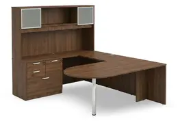 U Shaped Peninsula Desk with Hutch - HL