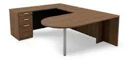 U Shaped Peninsula Desk with Drawers - HL
