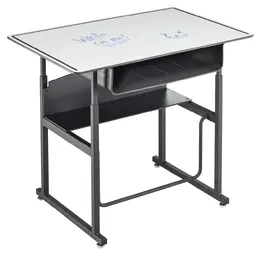 Adjustable Height Student Desk with Dry Erase Top - AlphaBetter Seri...