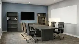Conference Table with Chairs and Storage Set - HL
