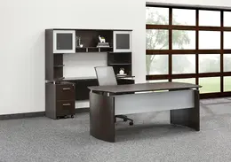 Office Desk with Credenza and Hutch Set - Medina