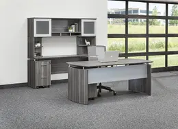 Office Desk with Credenza and Hutch Set - Medina