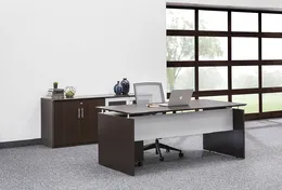 Office Desk and Storage Credenza Set - Medina