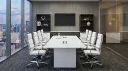 Glass Top Conference Table and Chairs Set - Potenza
