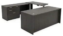 U Shaped Standing Desk with Drawers - HL