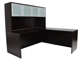 L Shaped Desk with Hutch - PL Laminate