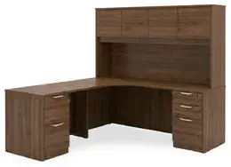 L Shaped Desk with Hutch - HL