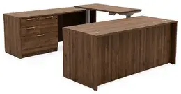 U Shaped Standing Desk with Drawers - HL