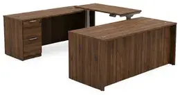 U Shaped Standing Desk with Drawers - HL