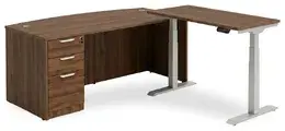 Bow Front Sit Stand L Shape Desk - HL