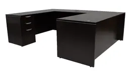 U Shaped Desk with Drawers - PL Laminate