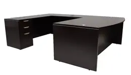 Bow Front U Shaped Desk - PL Laminate