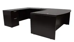 Bow Front U Shaped Desk with Drawers - PL Laminate