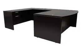 Bow Front U Shaped Desk - PL Laminate