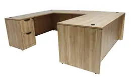 U Shaped Desk with Drawers - PL Laminate