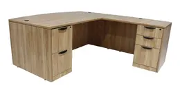 Bow Front L Shaped Desk - PL Laminate