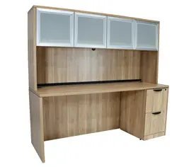 Credenza Desk with Hutch and Drawers - PL Laminate