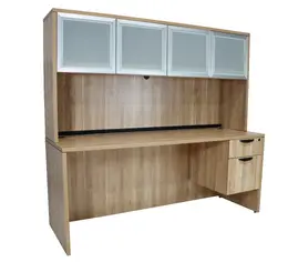 Credenza Desk with Hutch - PL Laminate