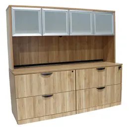 Lateral Filing Cabinet Credenza with Hutch - PL Laminate