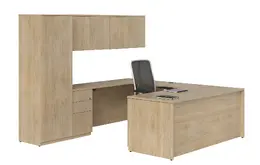 U Shaped Desk with Storage - Concept 400E