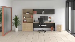 Rectangular Desk with Drawers and Storage - Concept 300