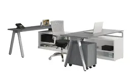 Modern U Shaped Desk with Storage - Elements