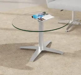 Round Coffee Table with Glass Top - PL Laminate