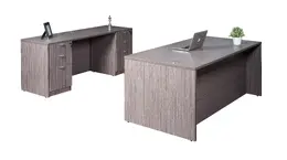 Rectangular Desk and Credenza Set - Commerce Laminate