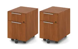 Pair of 2 Drawer Mobile Pedestals for Group Lacasse Desks