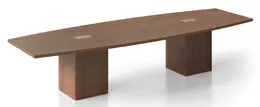 Boat Shaped Conference Table with Cube Base - PL Laminate