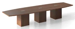 Boat Shaped Conference Table with Cube Base - PL Laminate