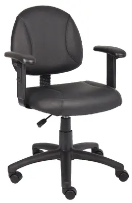 Leather Office Chair with Arms - LeatherPlus