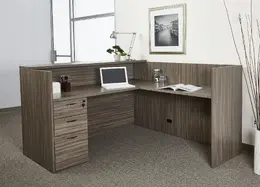 L Shaped Reception Desk with Drawers - Napa